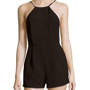 Finders Keepers Black Sail Away Halterneck Playsuit